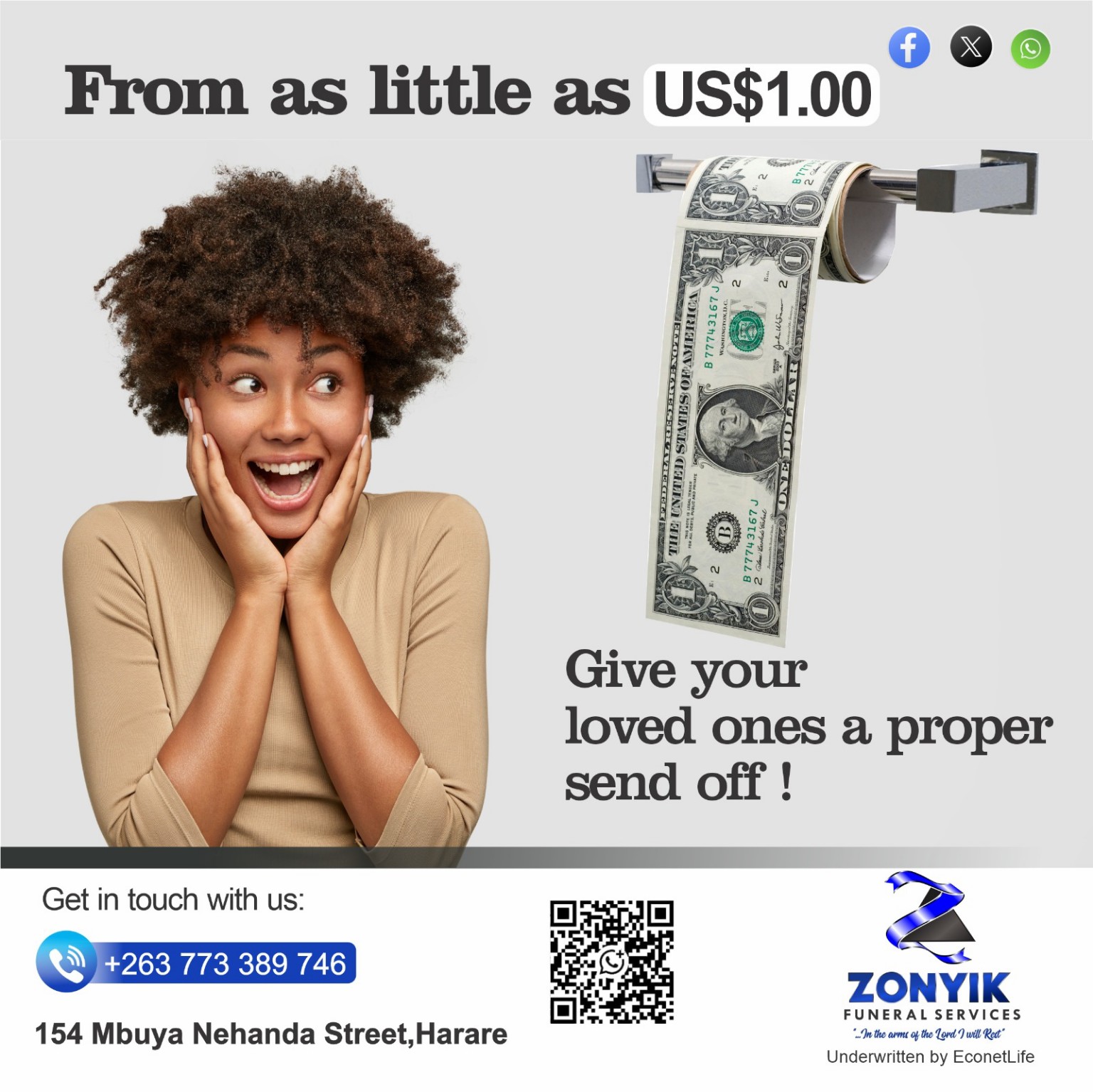 Zonyik funeral cover from as little as US$1.00